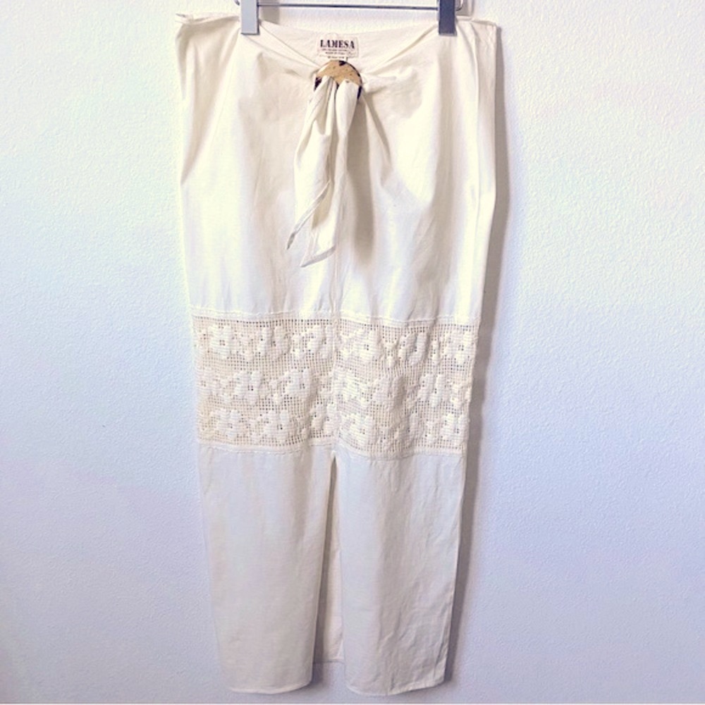 La Mesa, Organic Cotton Maxi Skirt with Lace Insert
